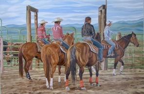 At the Barrel Races, 24 x 36 inches